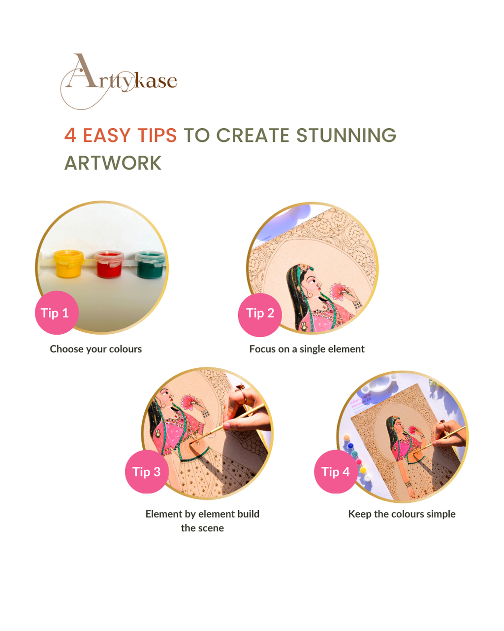 Royal Mughal Princess Art Kit – Pre-Drawn Historical Indian Miniature Painting Set