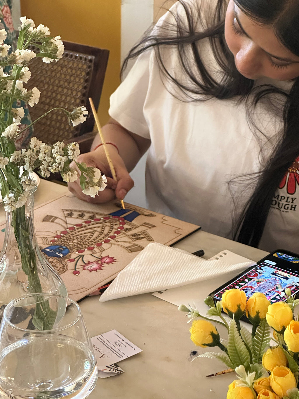 Pichwai Art Kit with FREE Workshop – Pre-Marked Board, Acrylics & Brushes