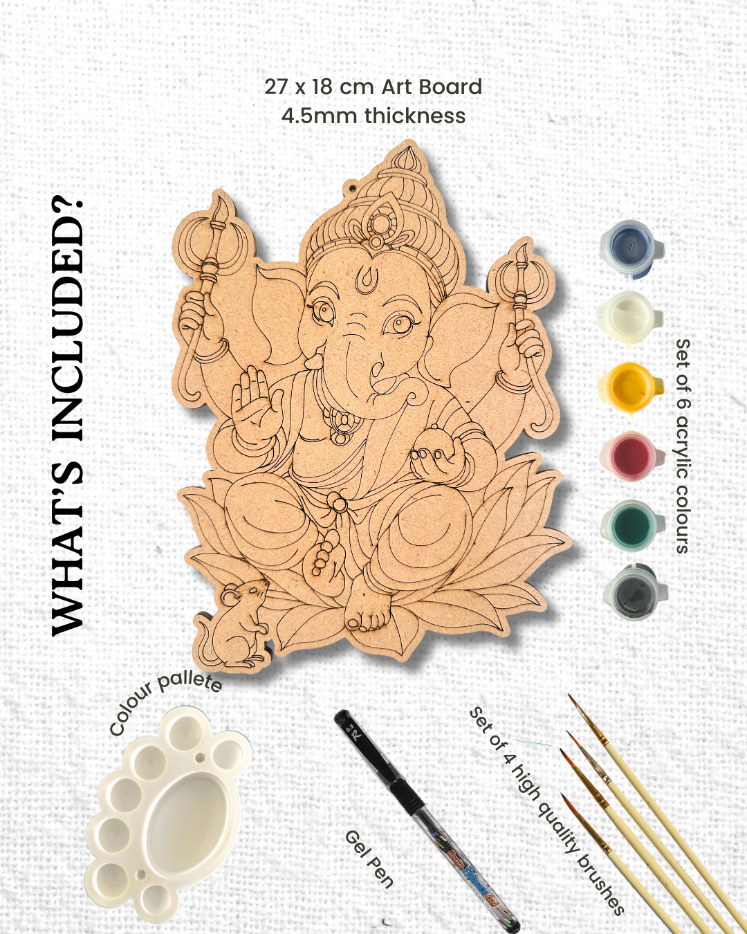 Unique Ganesha Gift Set – DIY Cultural Painting Kit for Adults & Teens (Diwali/Housewarming)