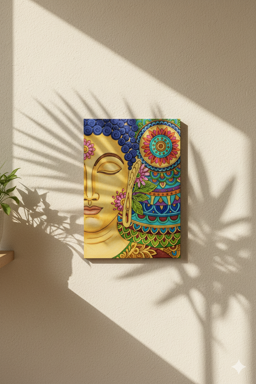 Buddha Mandala Art Kit (UK) – Pre-Drawn A4 Board DIY Painting for Mindfulness